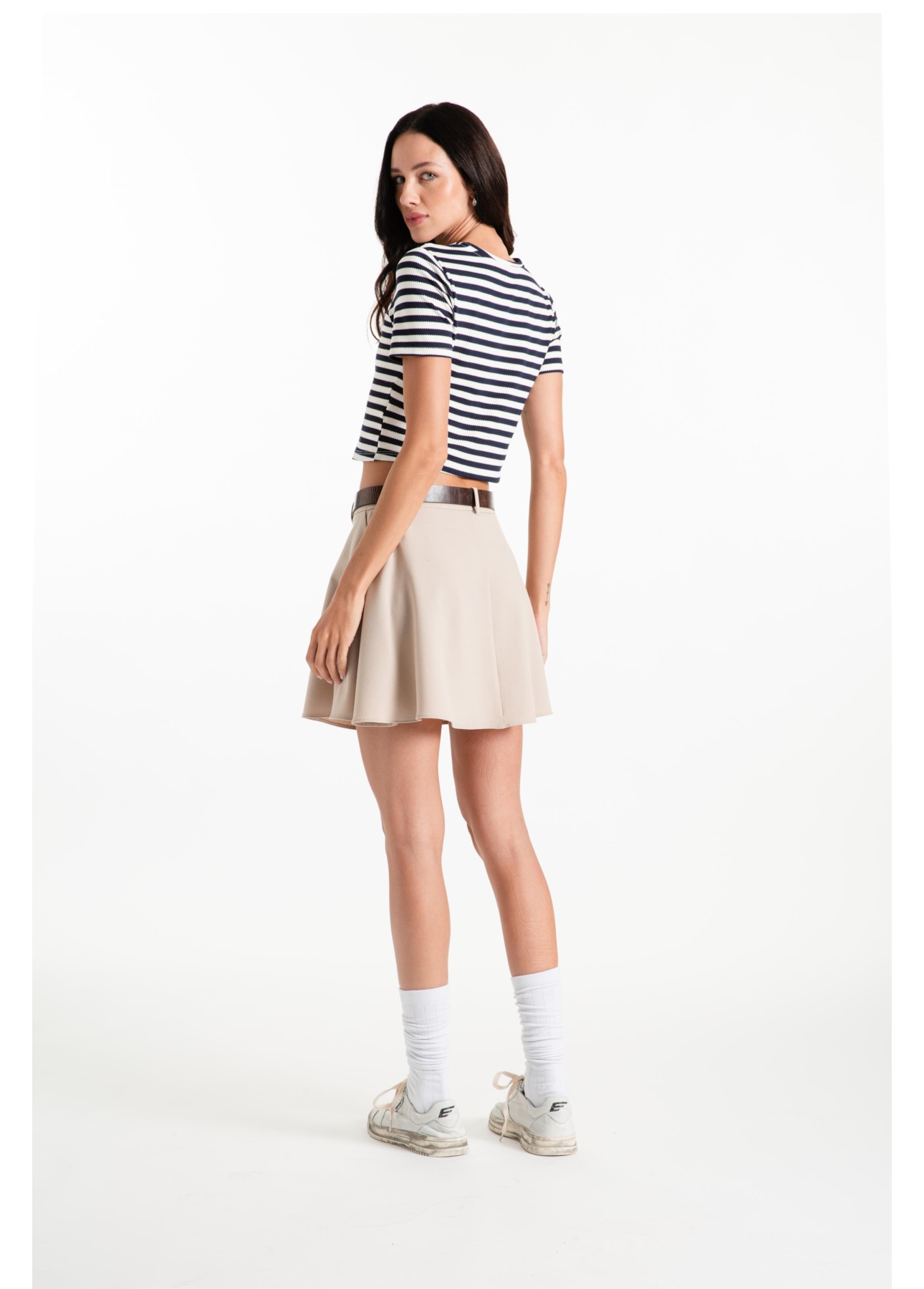 Blusa Cropped Ellus Co Striped Dark Navy