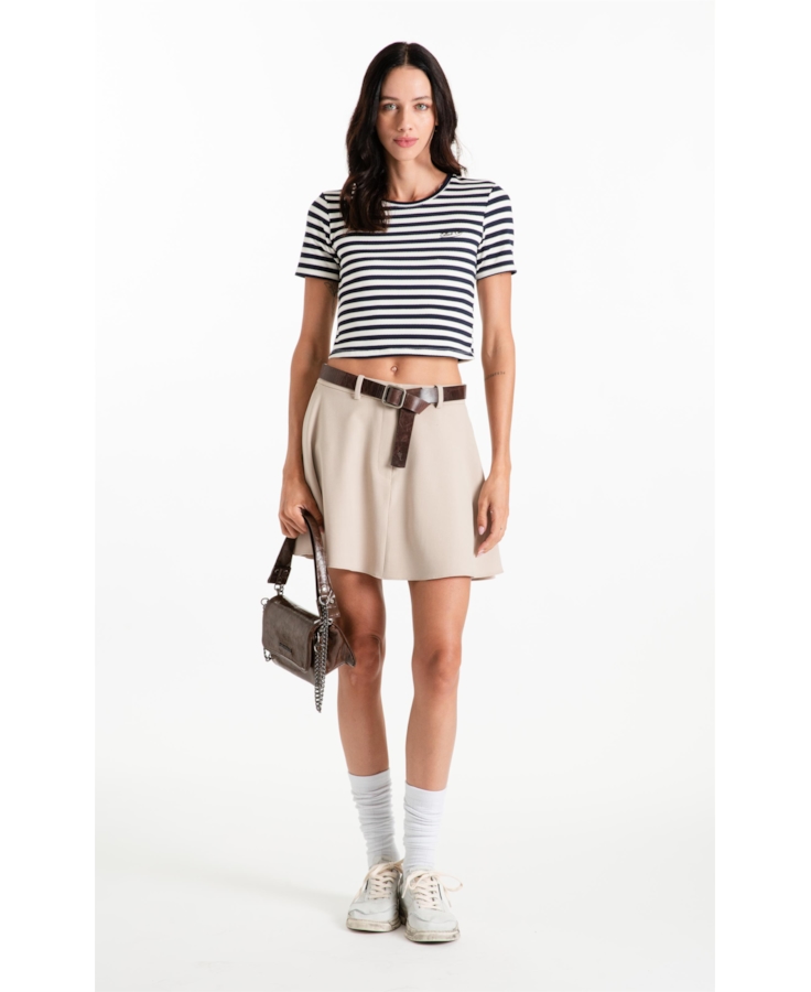Blusa Cropped Ellus Co Striped Dark Navy