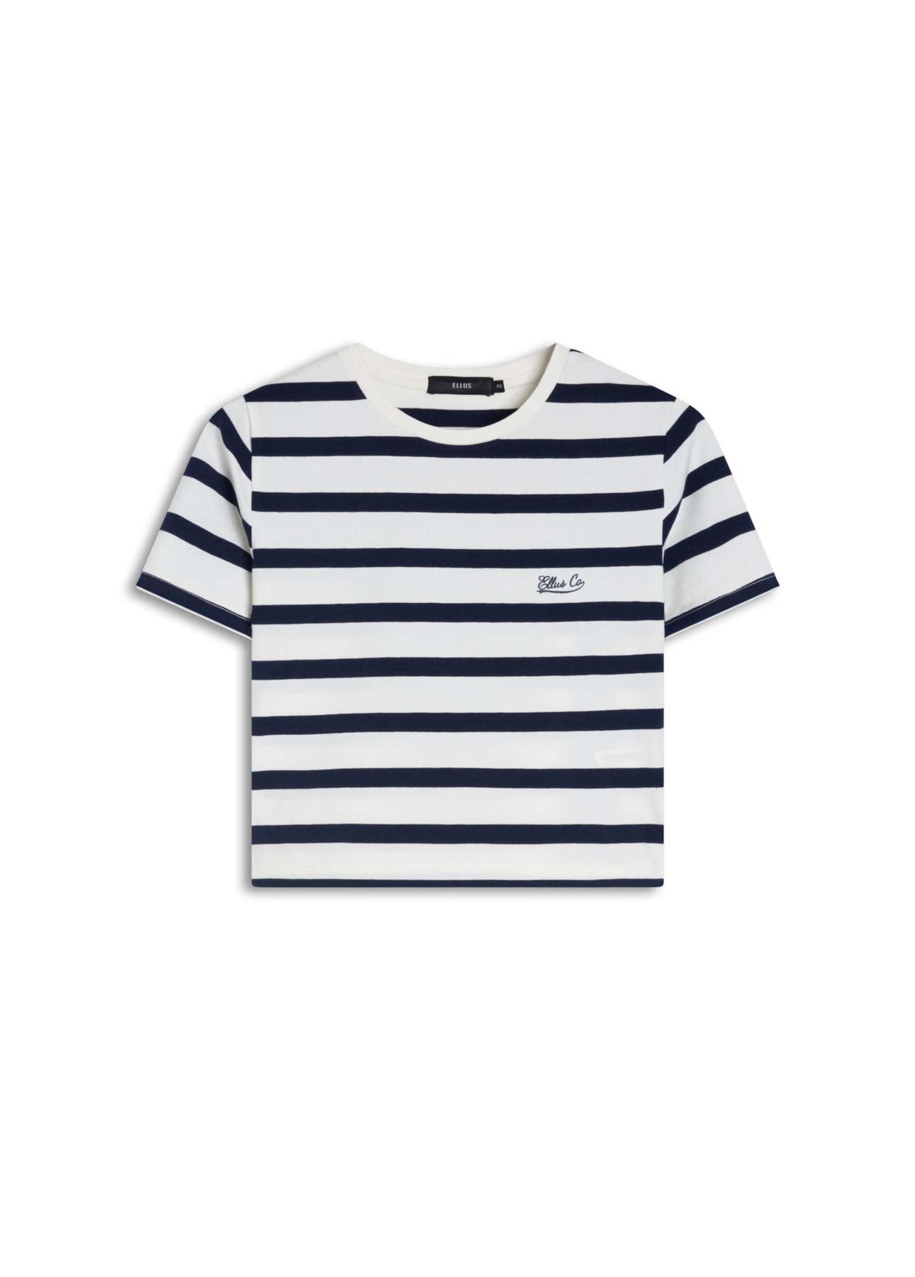 Blusa Cropped Ellus Co Striped Dark Navy