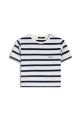 Blusa Cropped Ellus Co Striped Dark Navy