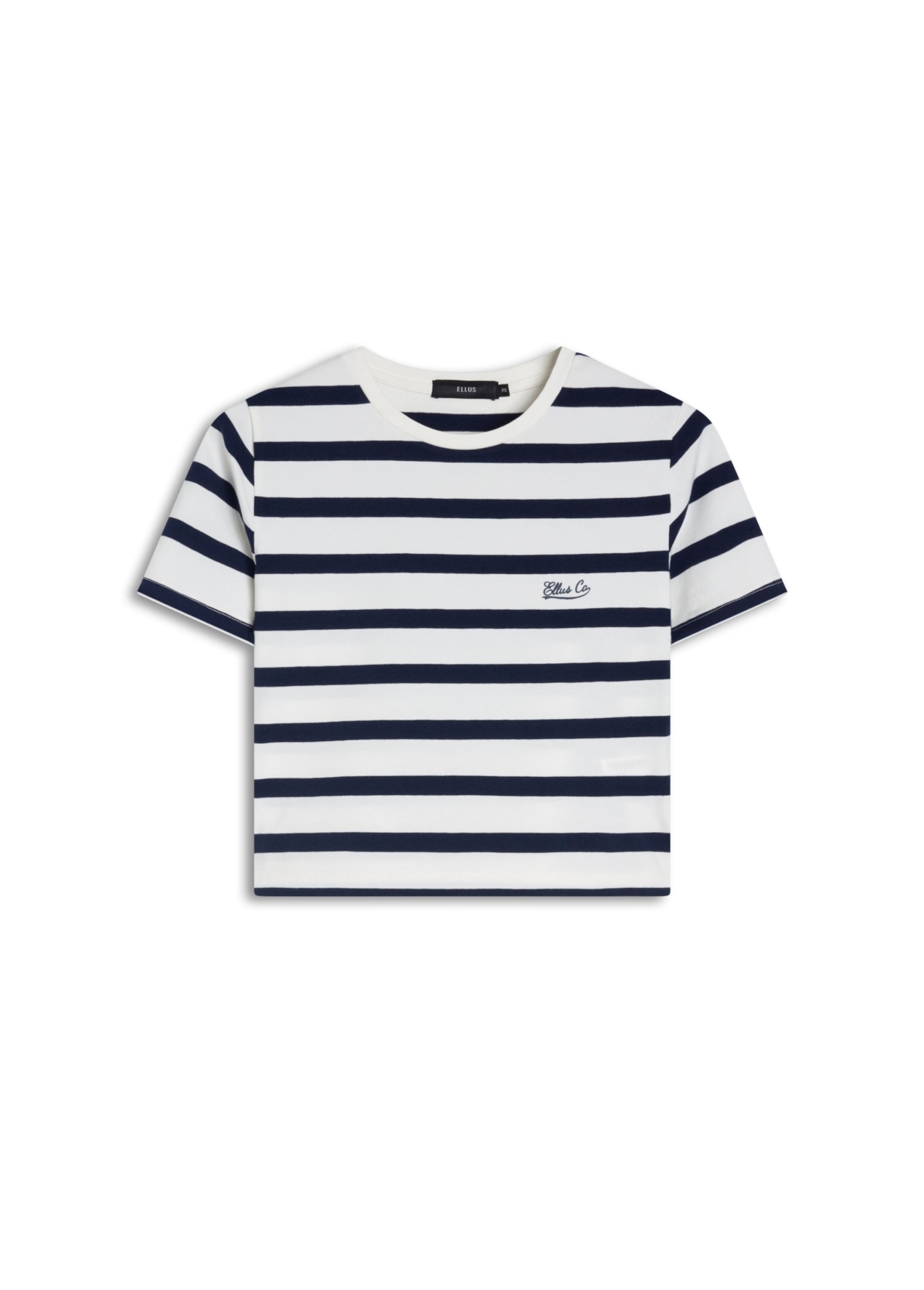 Blusa Cropped Ellus Co Striped Dark Navy