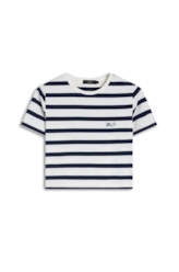 Blusa Cropped Ellus Co Striped Dark Navy