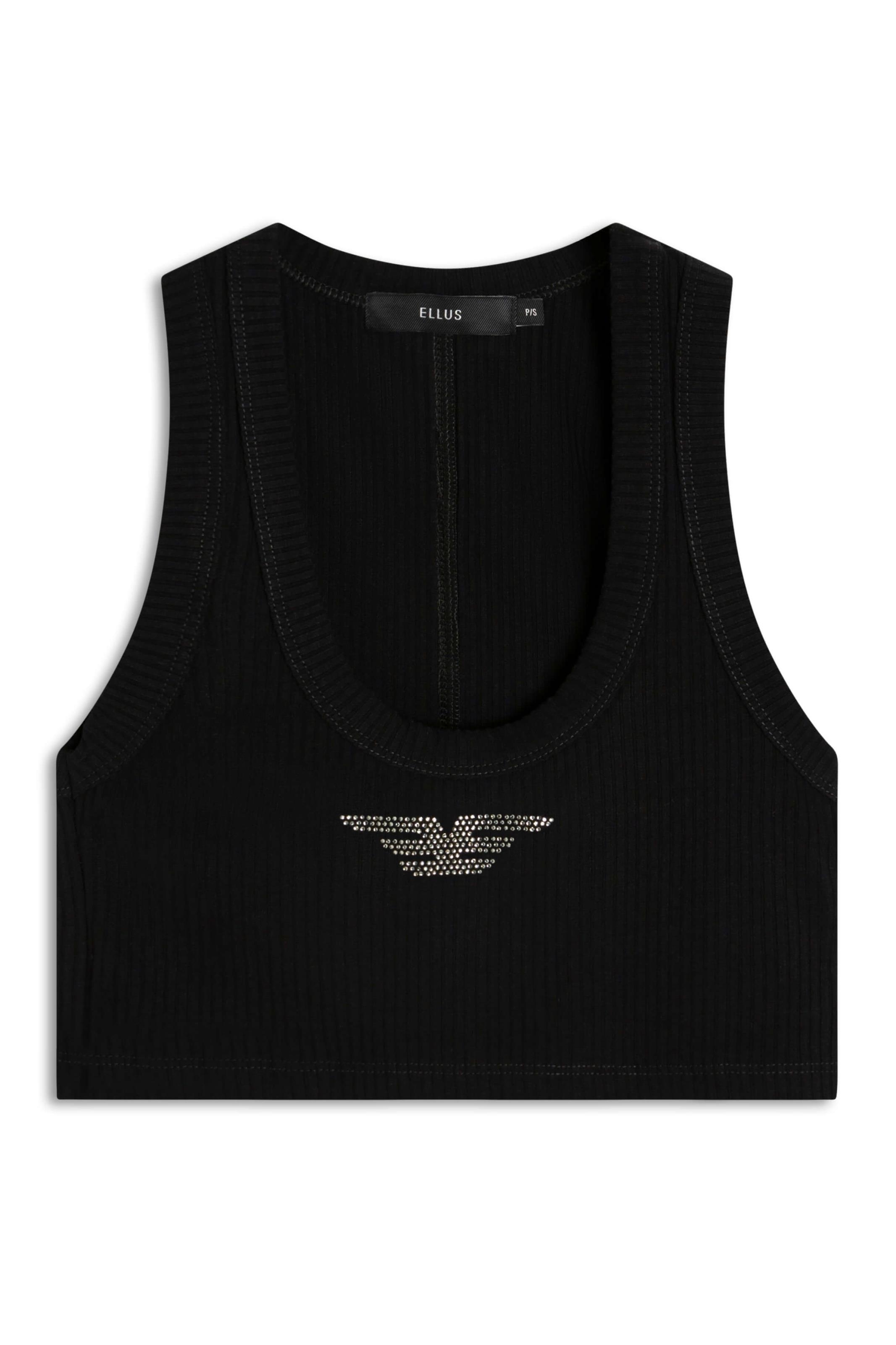 Blusa Cropped Ellus Hotfix Preto