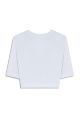 Blusa Cropped Fine Feeling Branco c Vermelho
