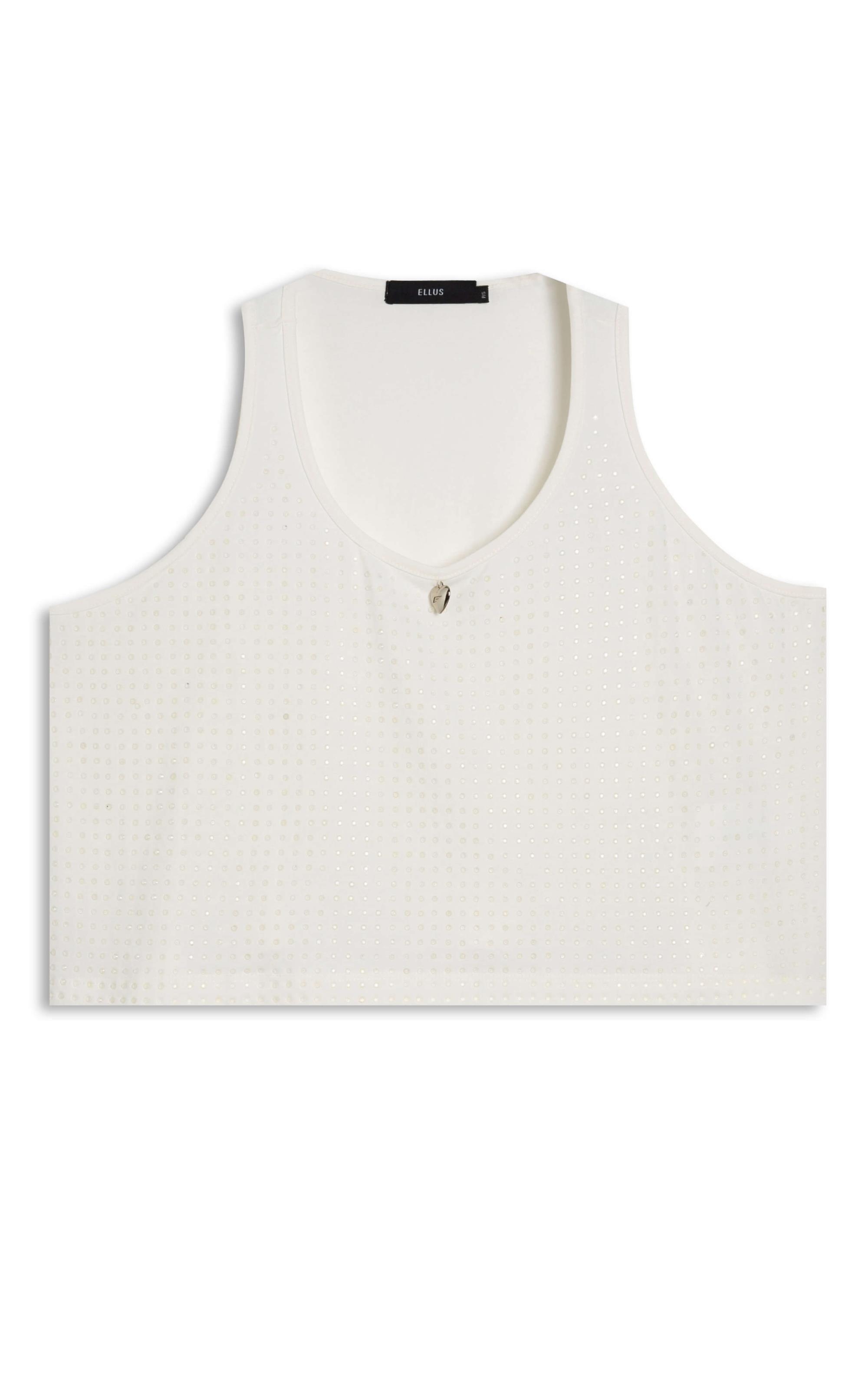 efu EATHER SLEEVELESS TOP ホワイトF Blusa Cropped Hotfix Off White