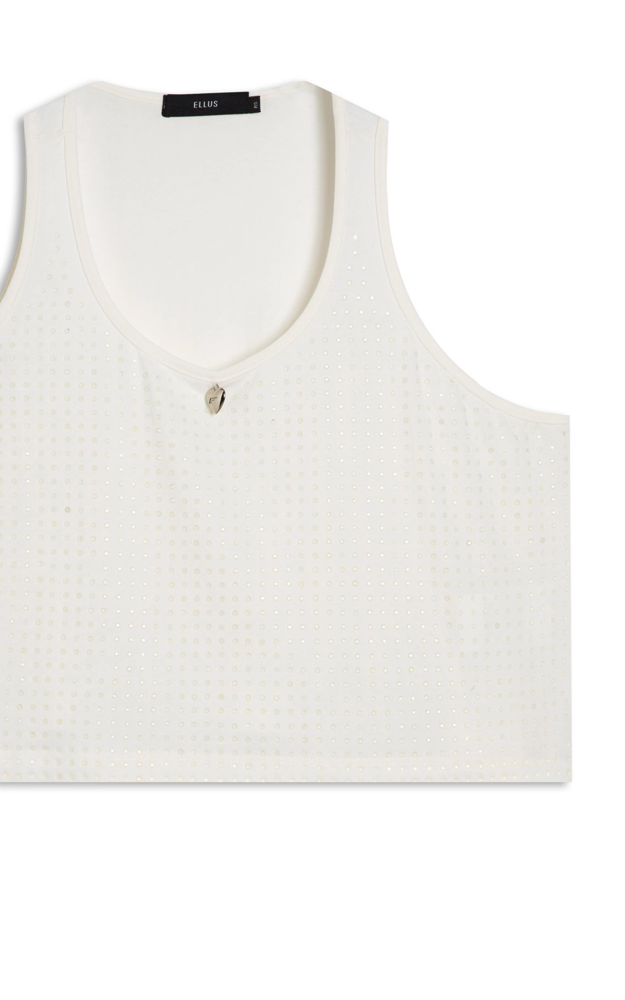 トップス 731 Blusa Cropped Hotfix Off White