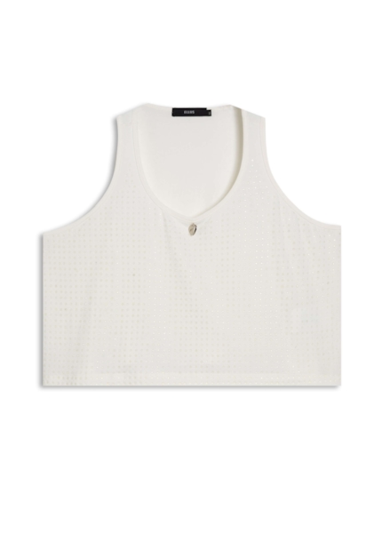 Blusa Cropped Hotfix Off White