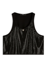 Blusa Cropped Hotfix Preto