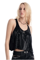 Blusa Cropped Hotfix Preto