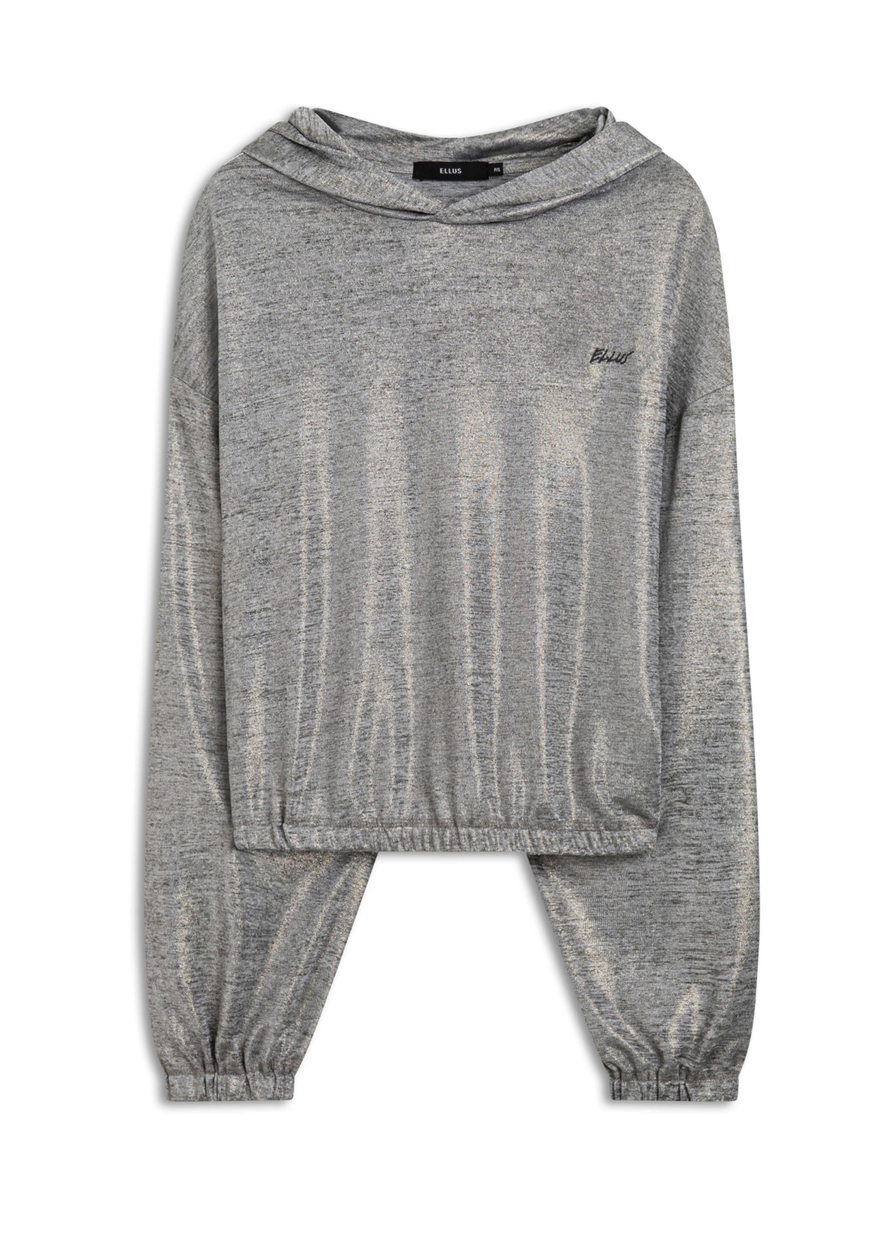 Blusa Cropped Jersey Foil Cinza Mescla