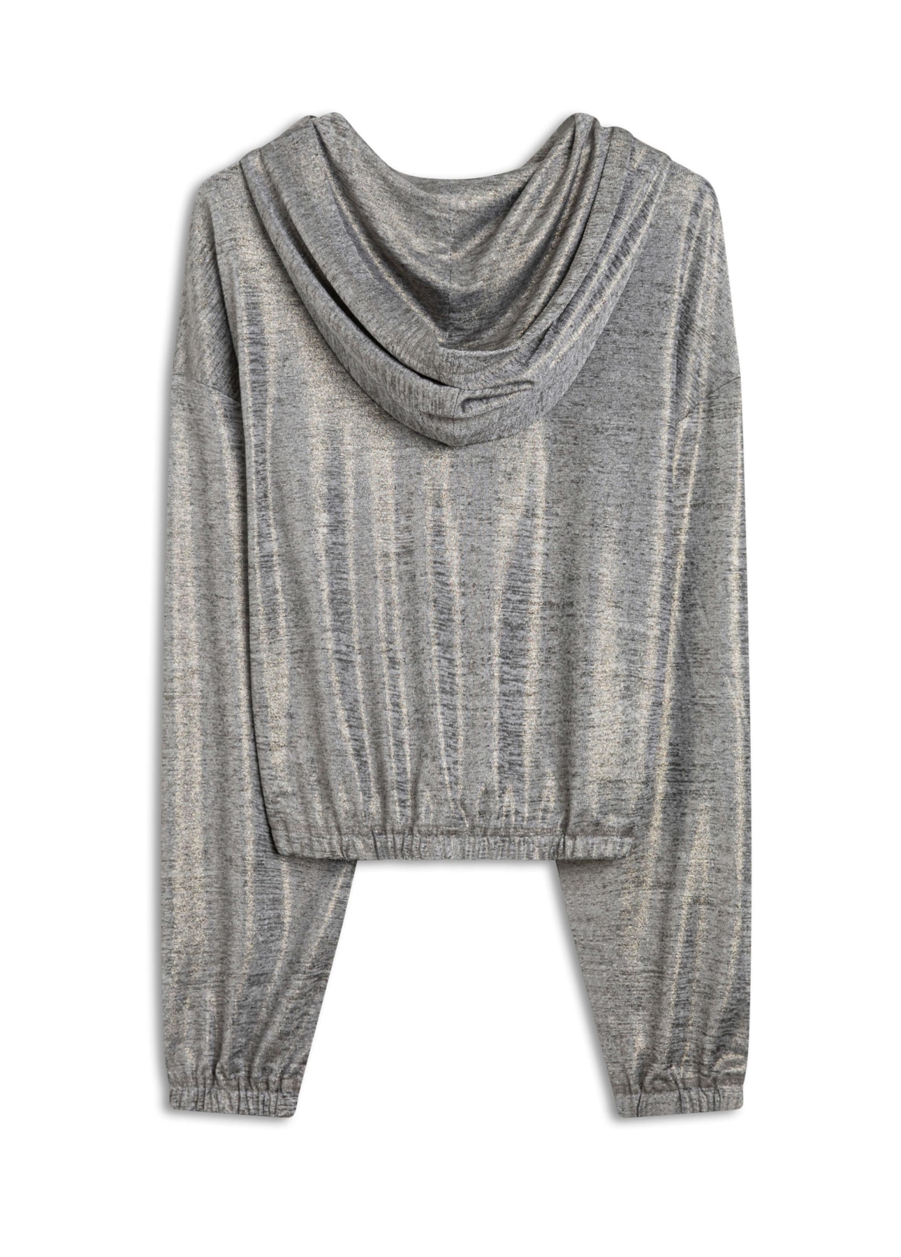 Blusa Cropped Jersey Foil Cinza Mescla