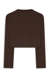 Blusa  Cropped Western Buckle Dark Brown