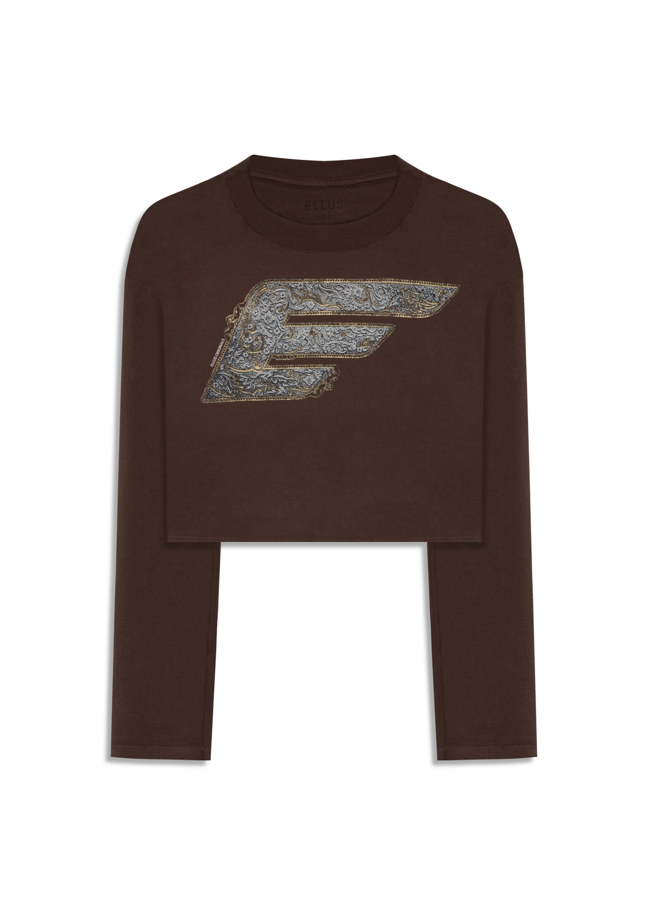 Blusa  Cropped Western Buckle Dark Brown