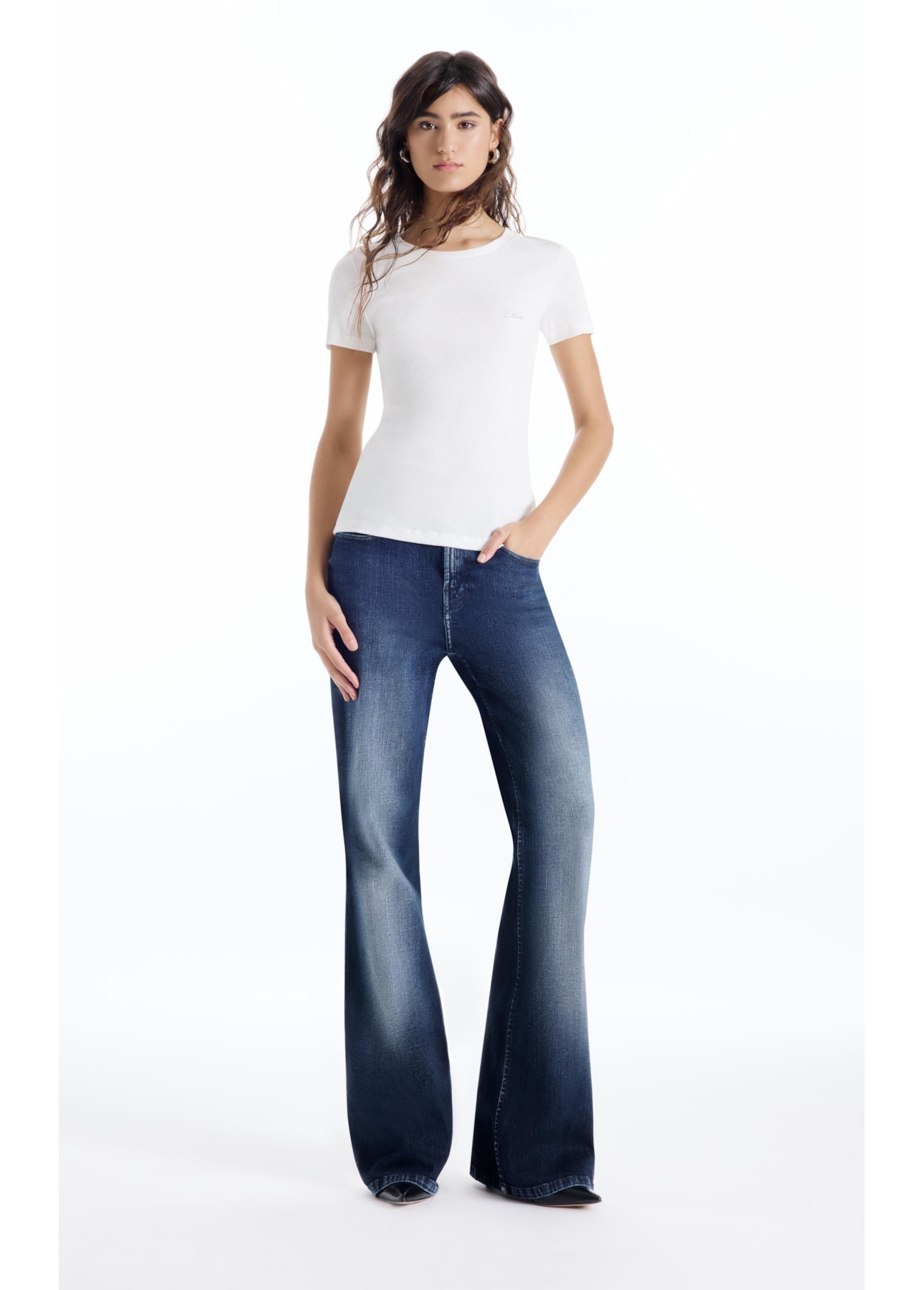 Blusa Cursive Baby Look Off White