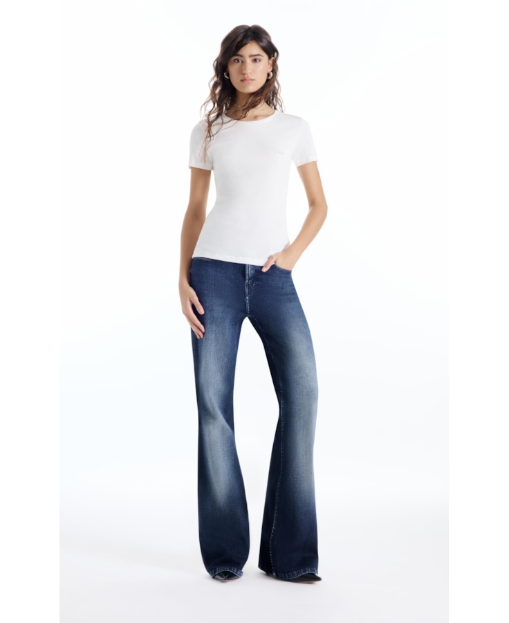 Blusa Cursive Baby Look Off White