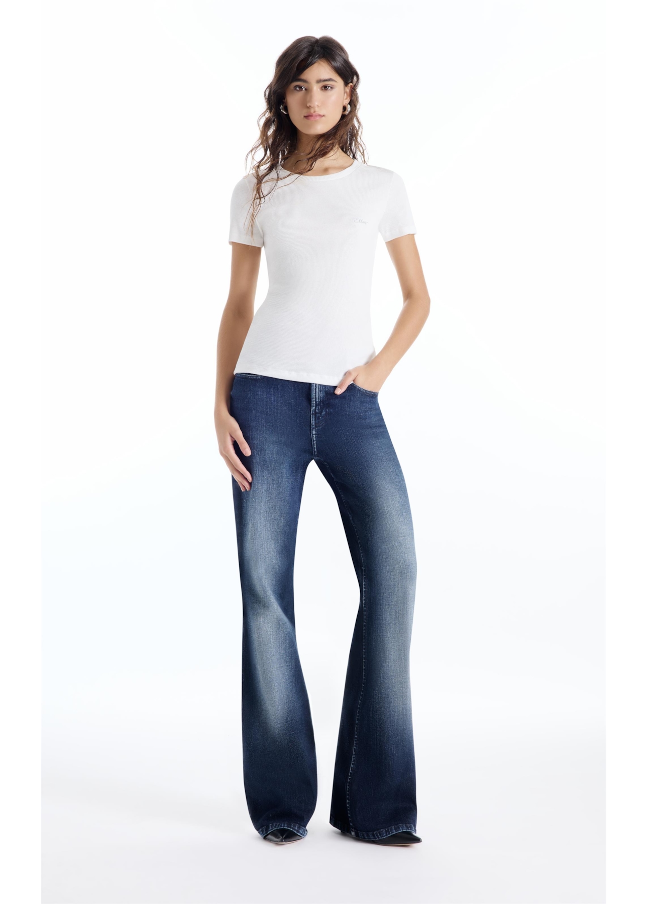 Blusa Cursive Baby Look Off White