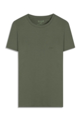 Blusa Cursive Baby Look Verde Army