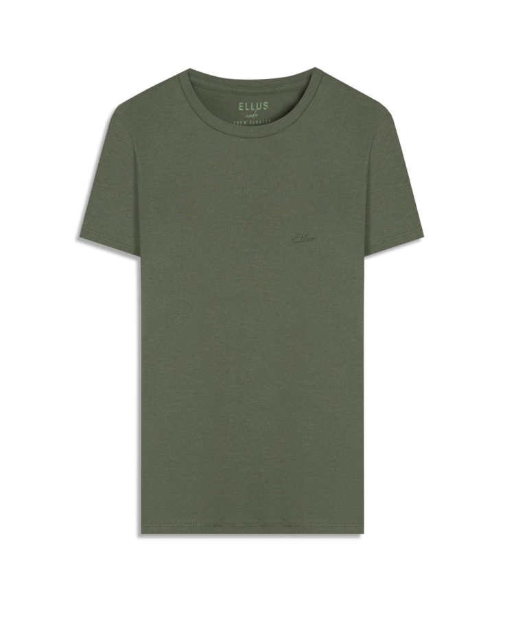Blusa Cursive Baby Look Verde Army