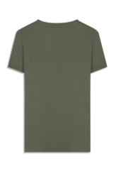 Blusa Cursive Baby Look Verde Army
