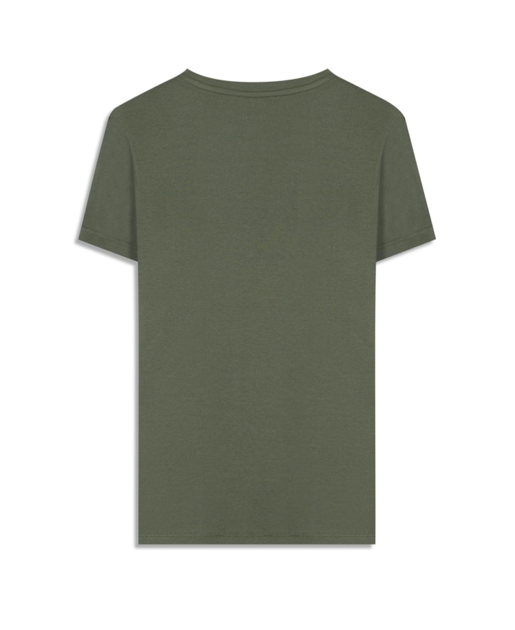 Blusa Cursive Baby Look Verde Army