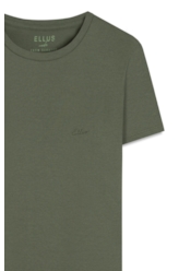 Blusa Cursive Baby Look Verde Army