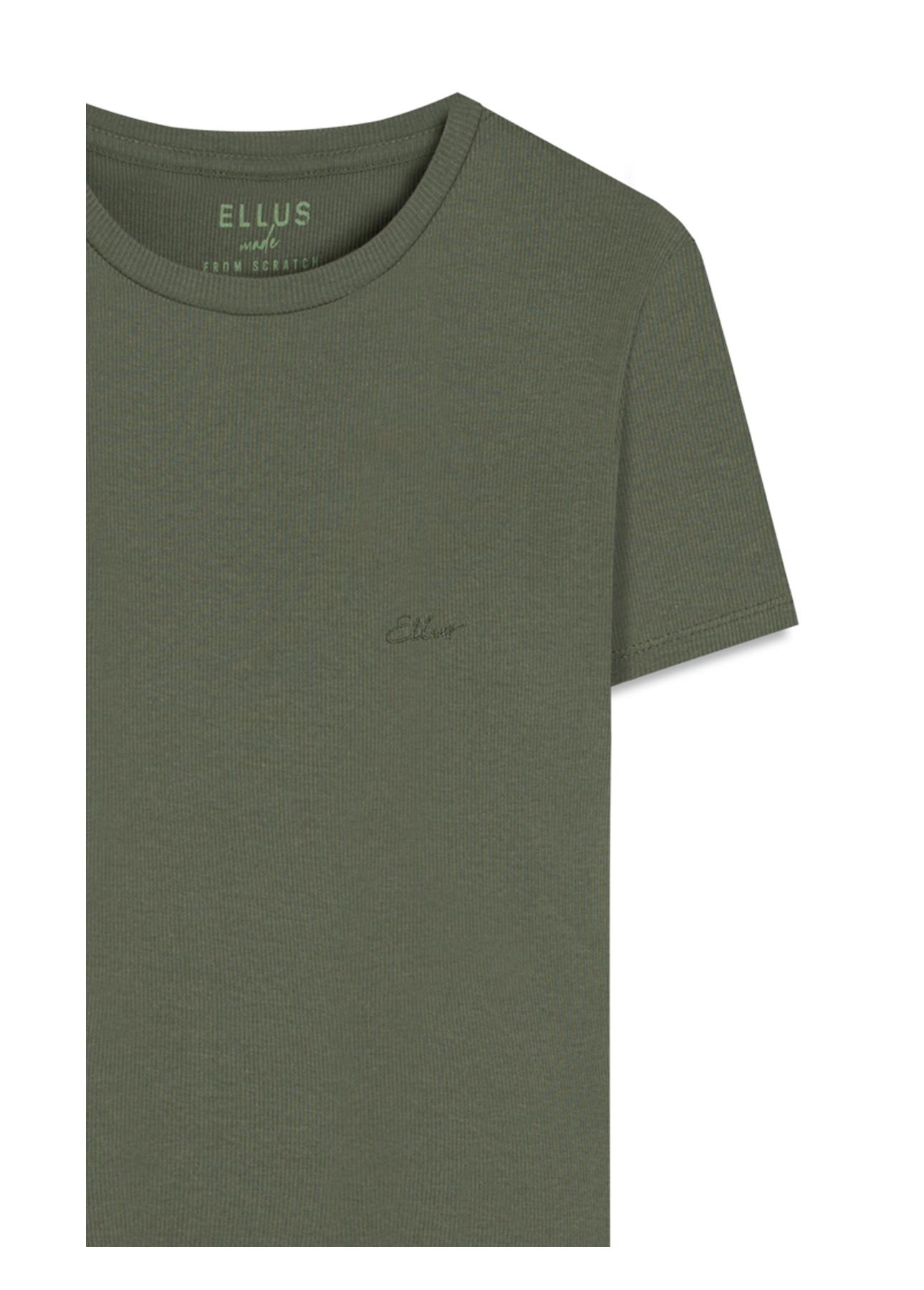 Blusa Cursive Baby Look Verde Army