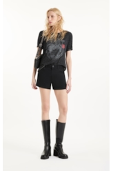 Blusa Devore Boxy Discoheart Preto