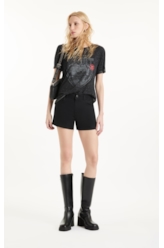 Blusa Devore Boxy Discoheart Preto