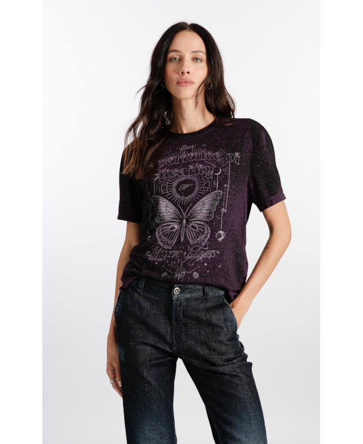 Blusa Devore Butterfly Mystic Roxo