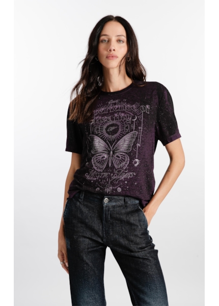 Blusa Devore Butterfly Mystic Roxo