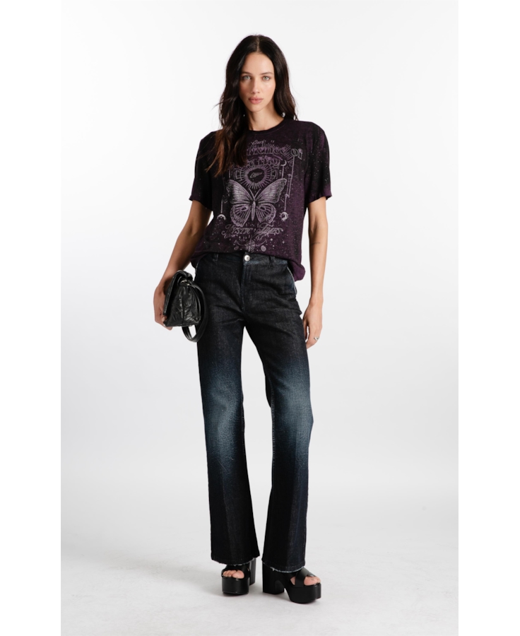 Blusa Devore Butterfly Mystic Roxo