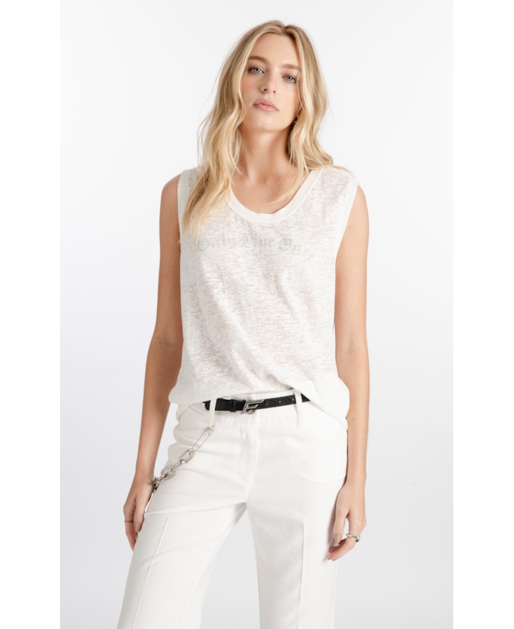 Blusa Devore Only Live Once Off White