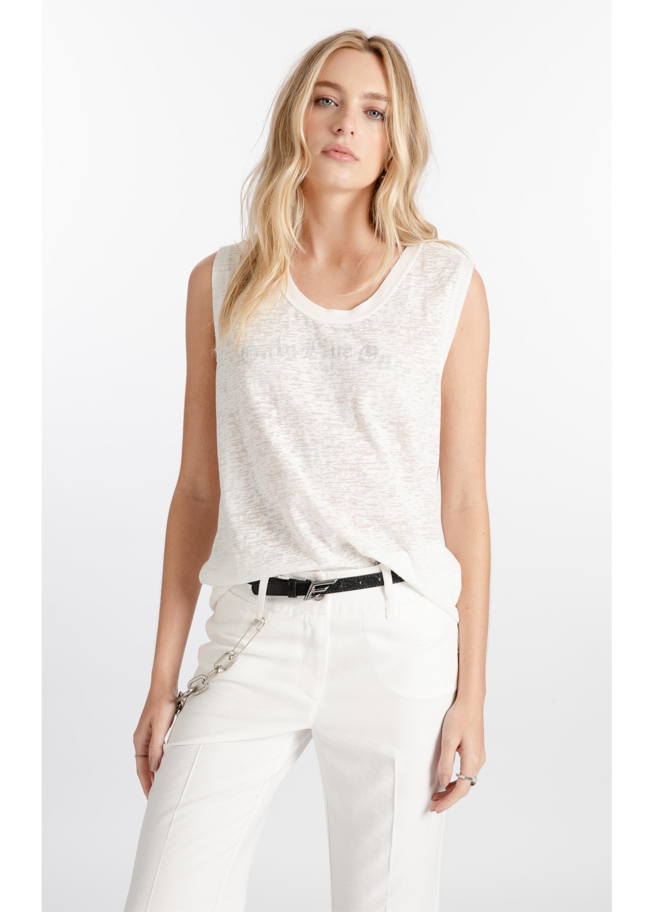 Blusa Devore Only Live Once Off White
