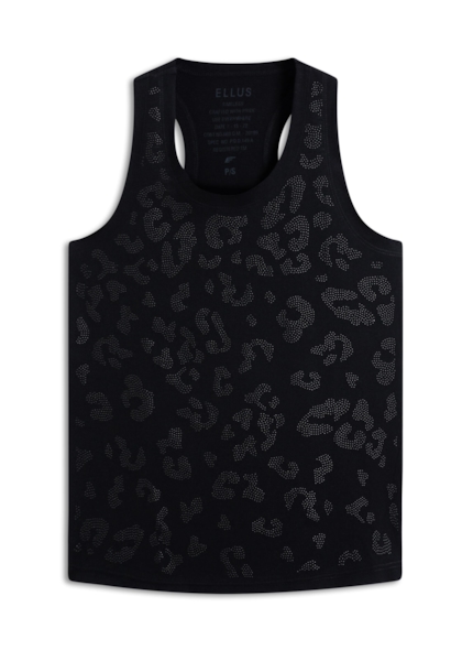 Blusa Devore Sleeveless Animal Print Preto