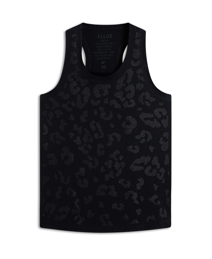 Blusa Devore Sleeveless Animal Print Preto