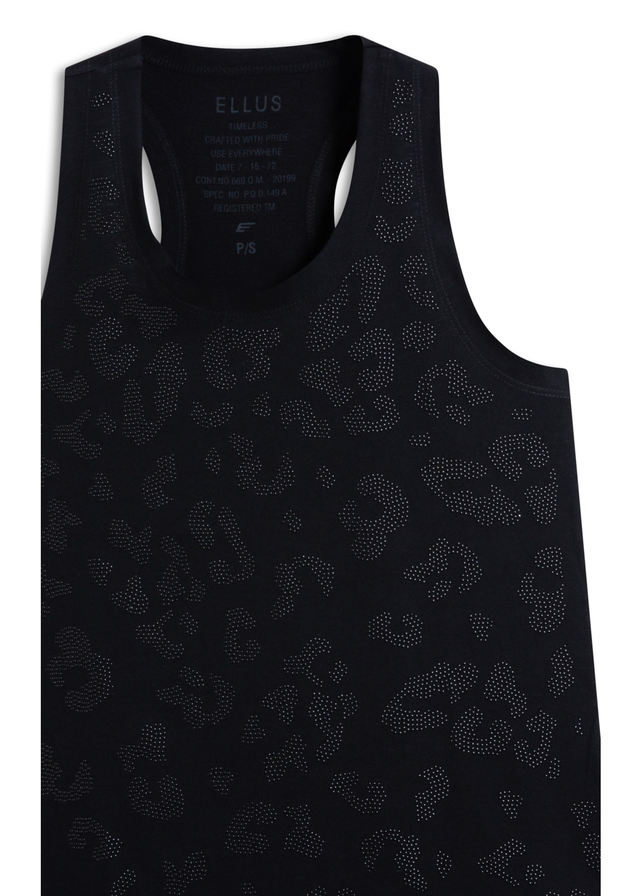 Blusa Devore Sleeveless Animal Print Preto