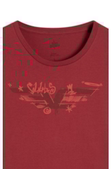 Blusa Easa Graffiti Ellus Cereja