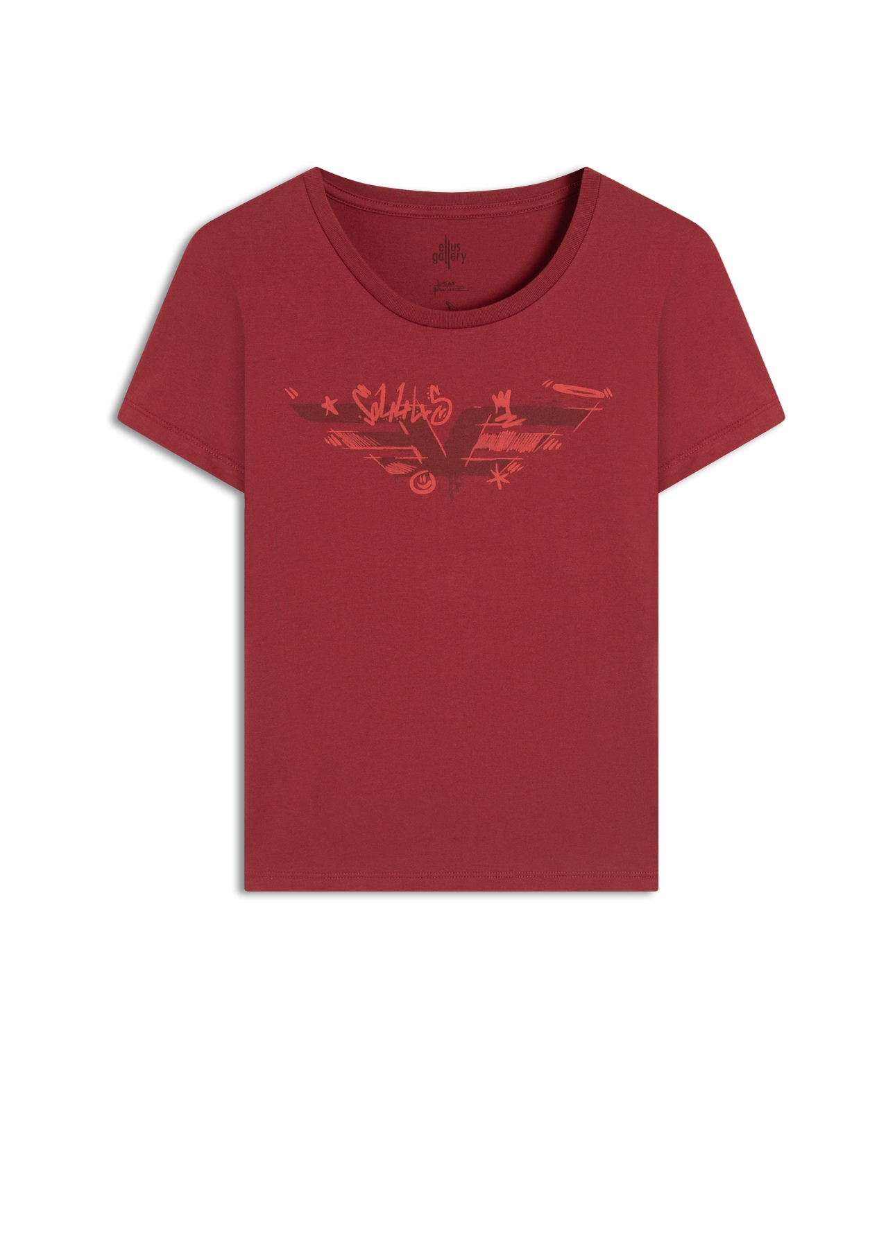 Blusa Easa Graffiti Ellus Cereja