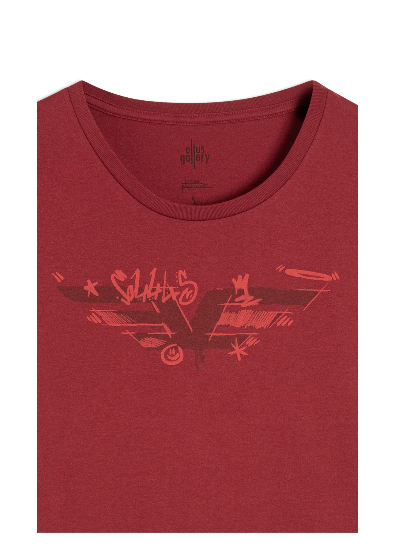 Blusa Easa Graffiti Ellus Cereja