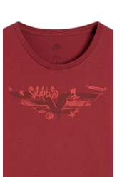 Blusa Easa Graffiti Ellus Cereja