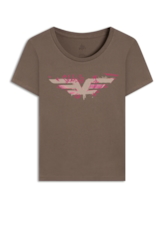 Blusa Easa Graffiti Ellus Dark Brown