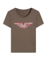 Blusa Easa Graffiti Ellus Dark Brown