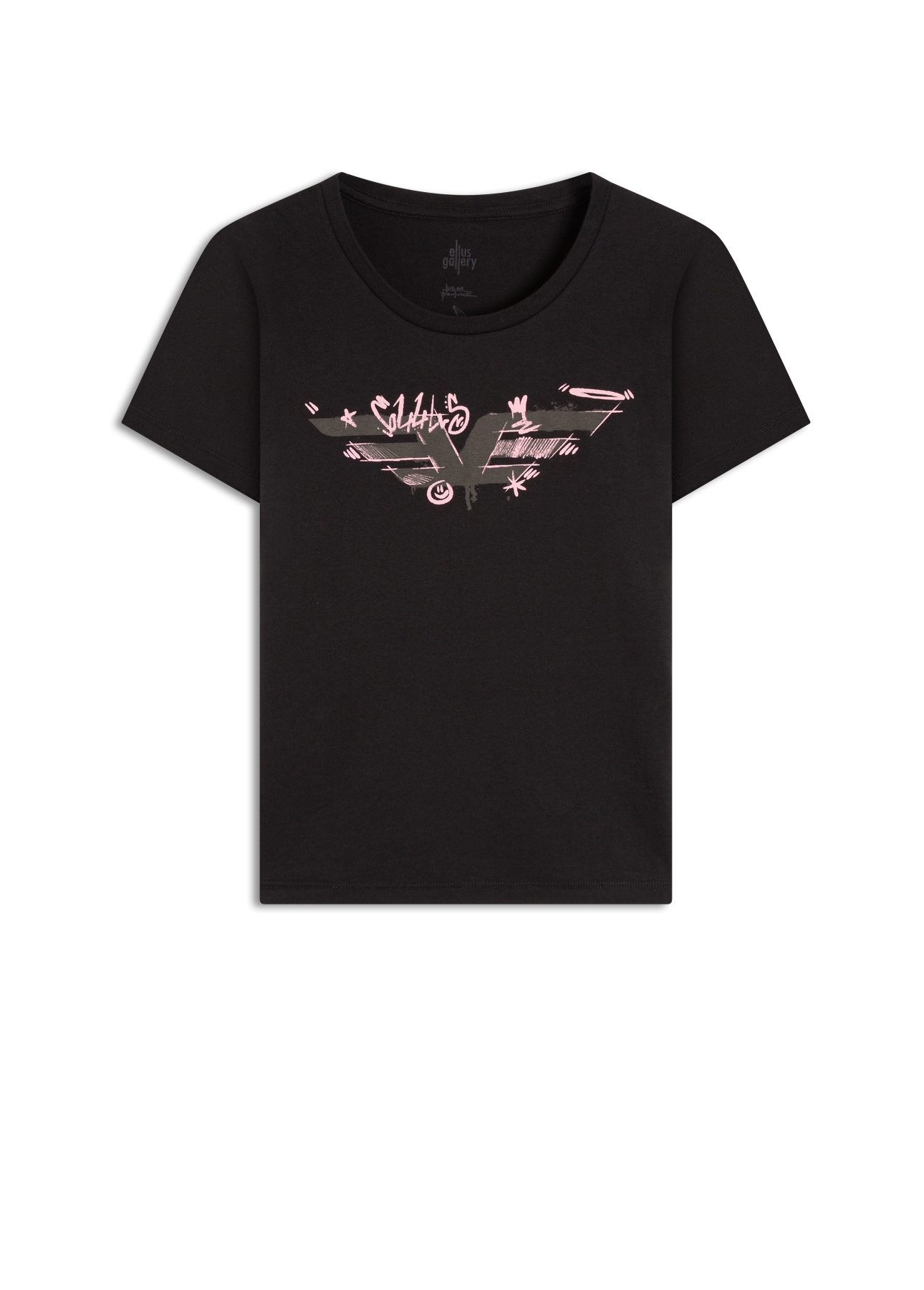 Blusa Easa Graffiti Ellus Preto