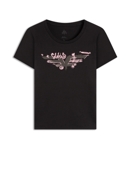 Blusa Easa Graffiti Ellus Preto