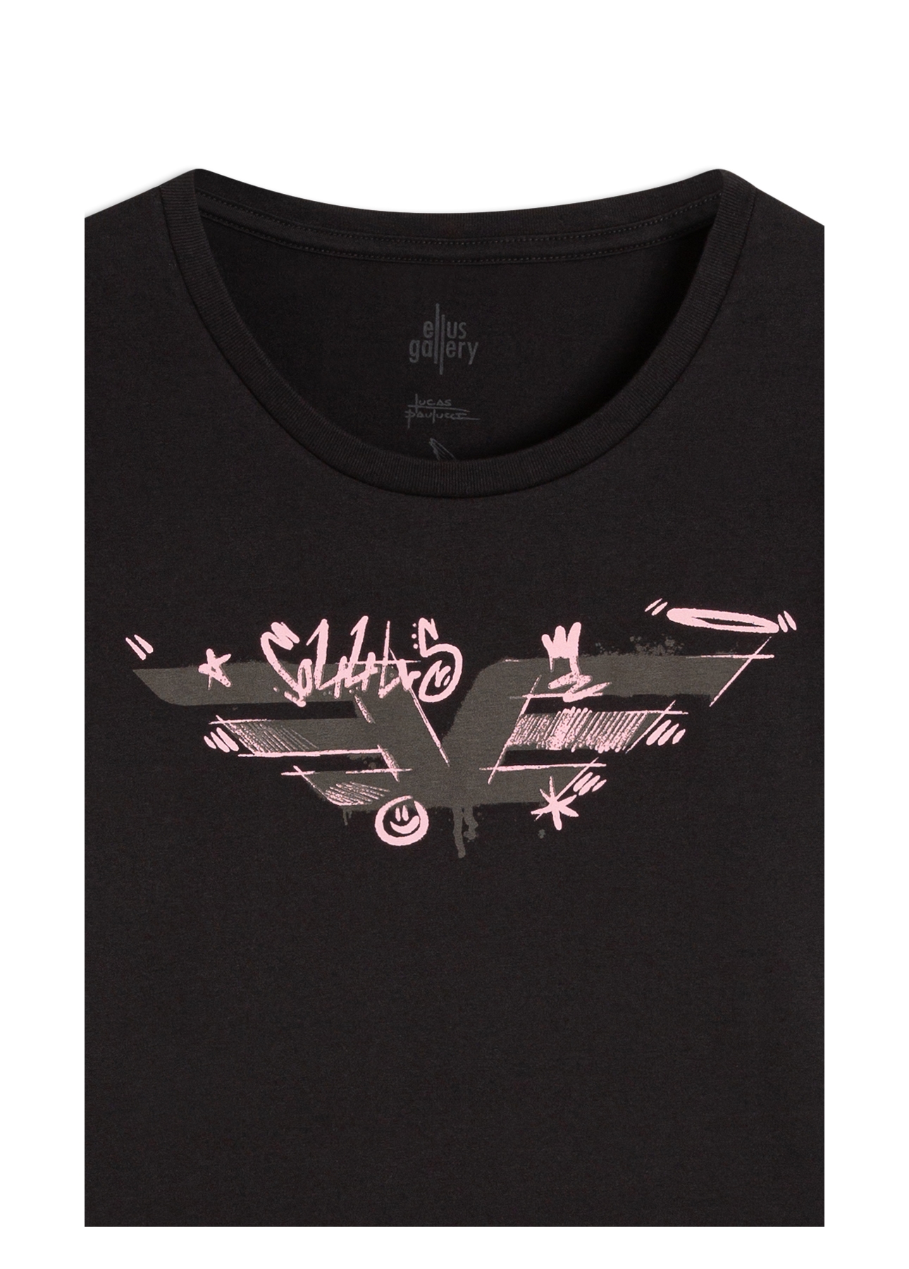 Blusa Easa Graffiti Ellus Preto