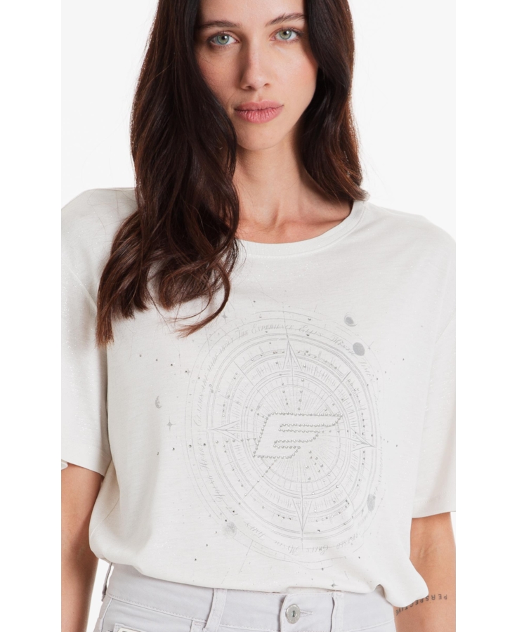 Blusa Easa Mystic Circle Off White