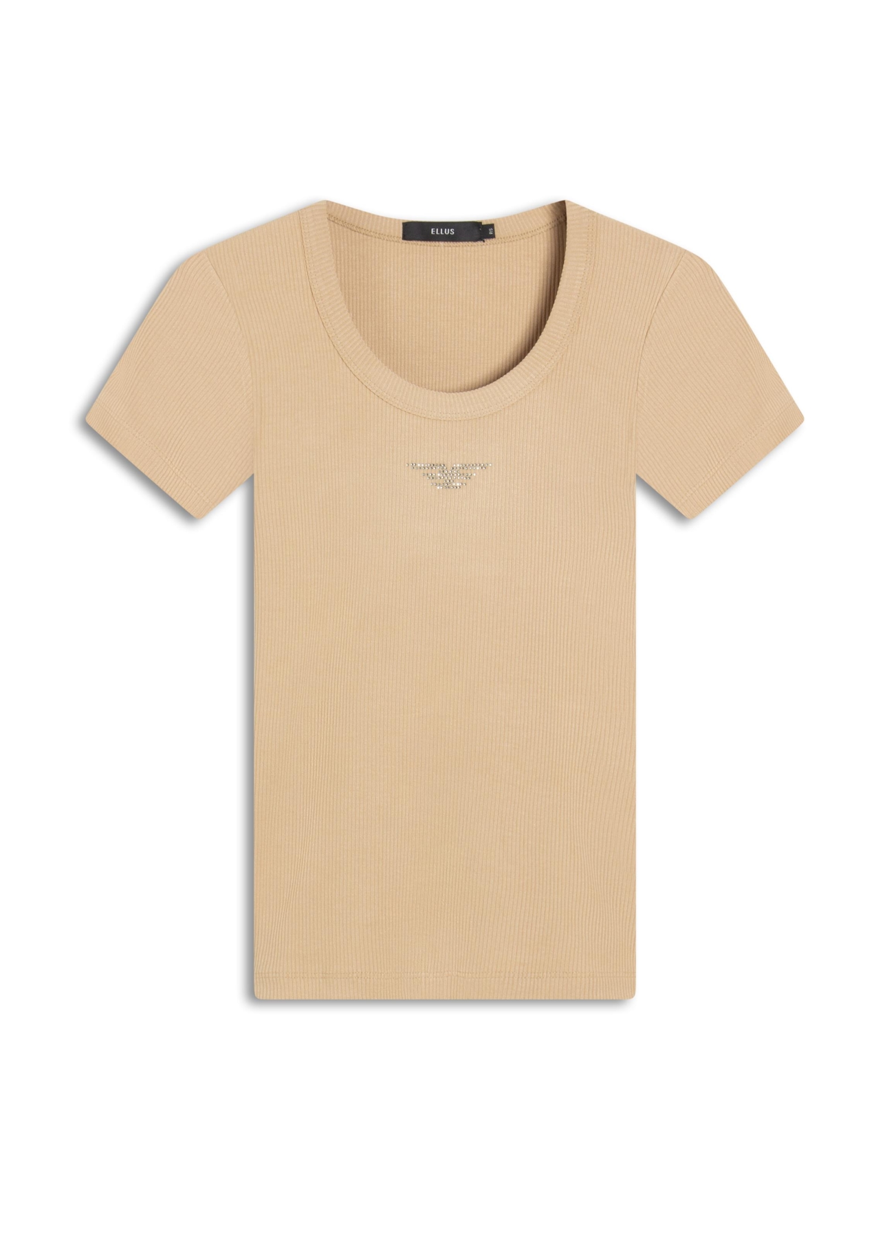 Blusa Ellus Baby Look Canelada Hotfix Nude