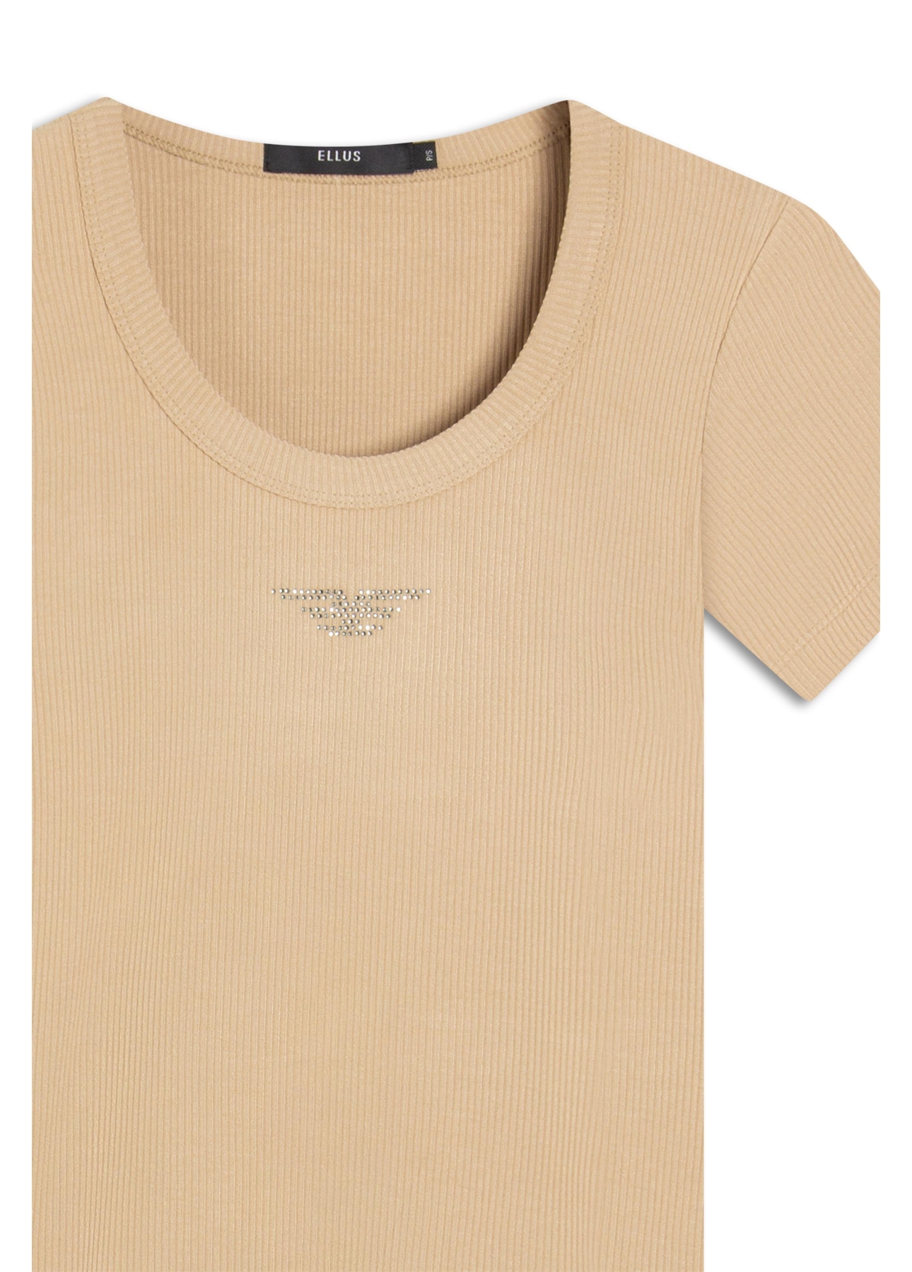 Blusa Ellus Baby Look Canelada Hotfix Nude