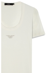 Blusa Ellus Baby Look Canelada Hotfix Off White