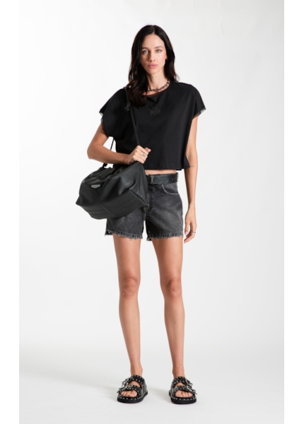 Blusa Ellus Blusa Tule Details Preto